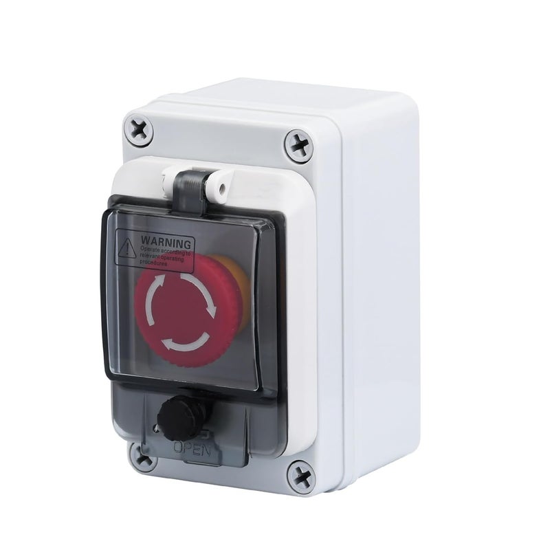 AXTHCHO Emergency Stop Button with Box, Emergency Shut Off Switch E-Stop Push Button Switches Box Waterproof for Outdoor use, IP67 660V 10A - Image 1